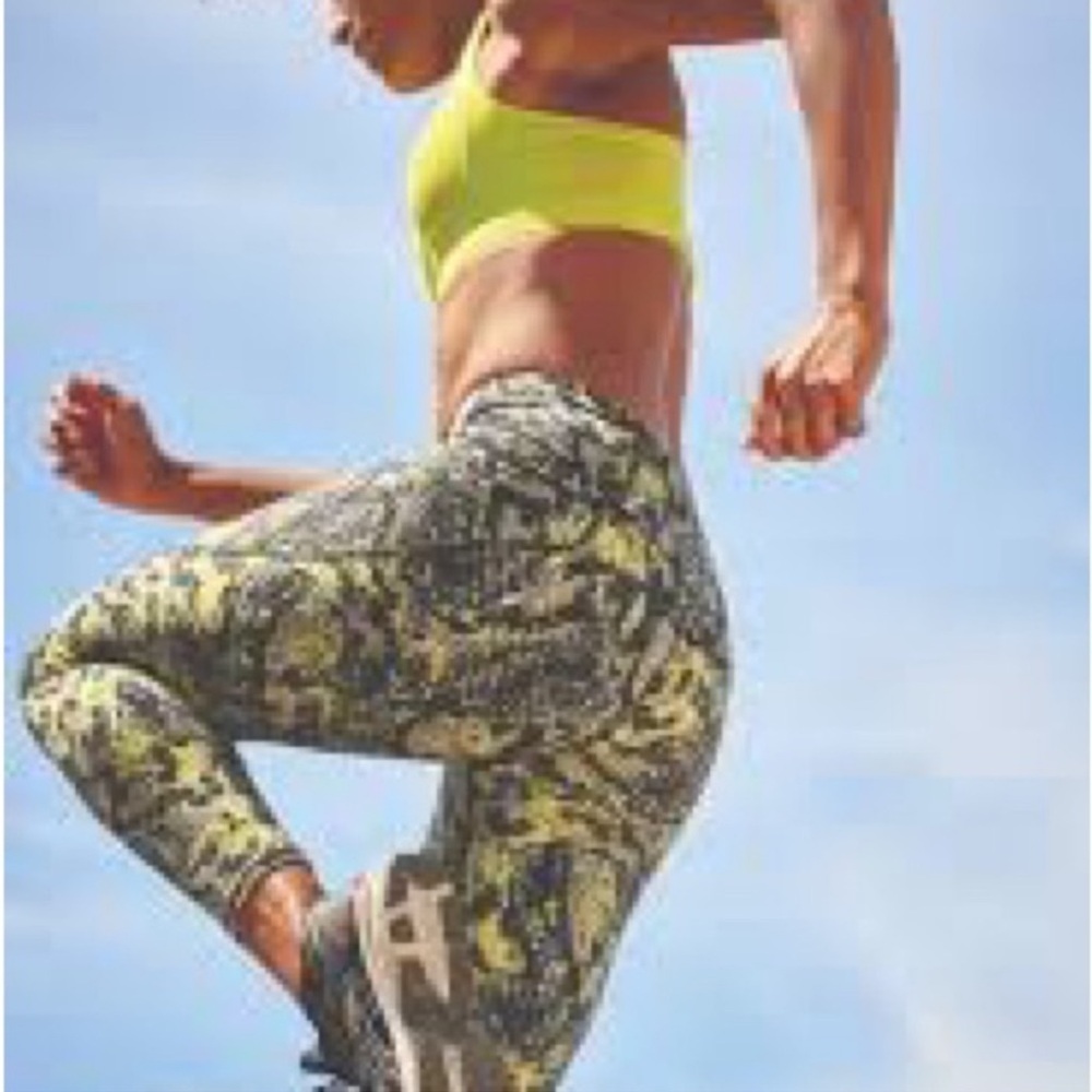Sweaty Betty Power Pocket Workout Leggings In Citrus Green Snake Print- XS - Picture 12 of 12